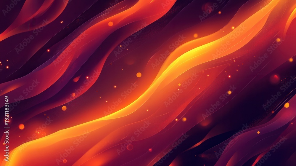Poster dynamic fire-inspired background featuring deep red and orange flames with glowing embers and intens