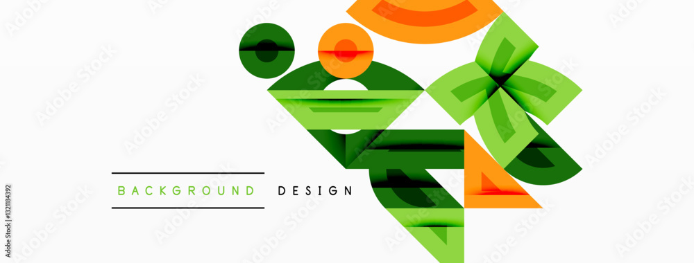 Aufkleber abstract geometric background with shapes, featuring circular and rounded elements. bold contrast, s