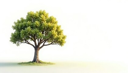 Fototapeta premium Tree isolated on white background with soft focus effect, minimalist, clean