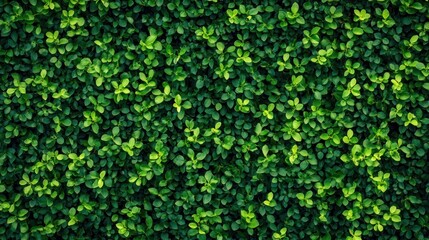 Fototapeta premium Dense Green Leaves Background with Fresh Foliage Creating Natural Texture