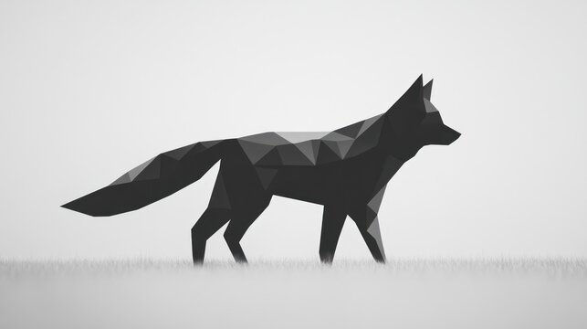Geometric fox silhouette, minimalist style