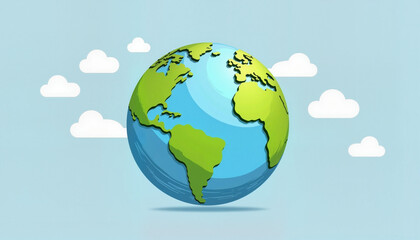 Fototapeta premium Earth symbol illustration on blue background, representing environmental awareness for Earth Day