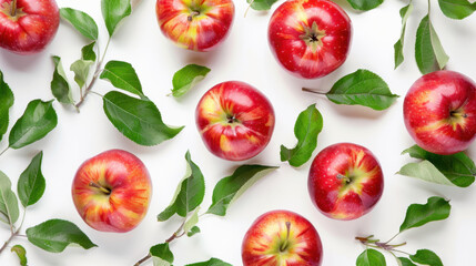 Fototapeta premium red apples on white background