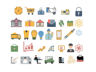 Large selection of vector icon sets for business messages
