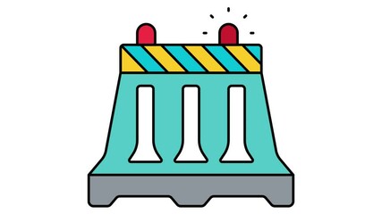 Temporary Construction barriers indication animation, fencing with red light blinking animated video, Handyman Services Clip, House Repairing footage, Civil Engineering Building Contractor motion