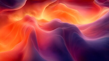 Obraz premium Abstract Vibrant Hues Swirling Orange Purple and Red Digital Art Background