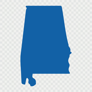 Alabama Map Black, State Border, United States, US America, Transparent Isolated, Variations. High detailed vector map - Alabama. Vector icon