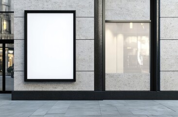 Blank billboard on a city building exterior