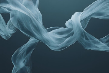 Fototapeta premium Abstract Fabric Swirls: Elegant, Flowing, Blue, Teal, Design, Texture, Background
