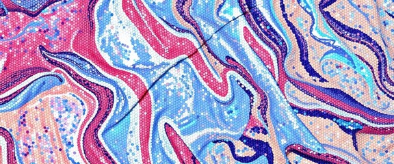 Liquid silver sequin fabric, seamless texture, texture, textile