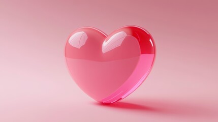 Pink Glass Heart Lovely Valentine - A shiny pink glass heart symbolizes love, romance, affection, care, and Valentine's Day. Perfect for romantic designs