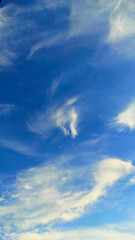 Stunning natural cloud formation resembling a galloping creature, captured in a deep blue sky with...