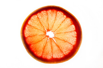 sliced orange on white background