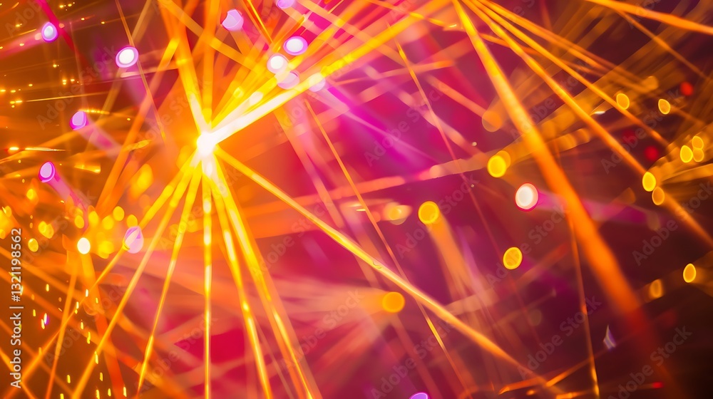 Wall mural bright colorful light trails and bokeh effect in abstract background for artistic and creative use