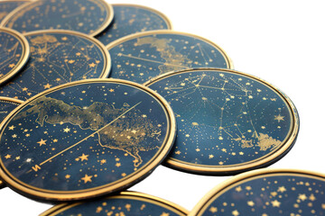 Detailed astronomical maps showing stars and constellations
