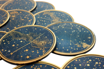 Detailed astronomical maps showing stars and constellations