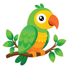 **Green Parrot Vector Design**