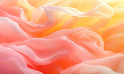 Fototapeta premium Peach, Orange, and Yellow Fabric Draped in Soft Waves