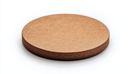 Round chocolate sponge cake base on a white background. Perfect for layering and decorating.