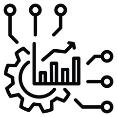 Digitalization of business icon line vector illustration