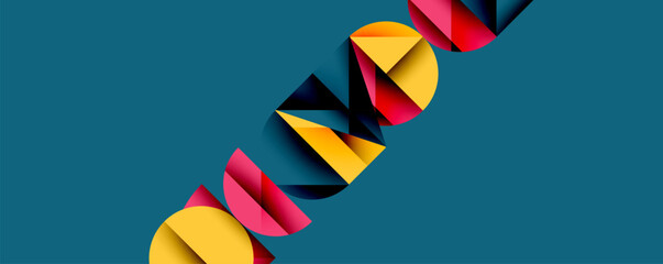 Minimal geometric abstract background. Circle square and triangle design