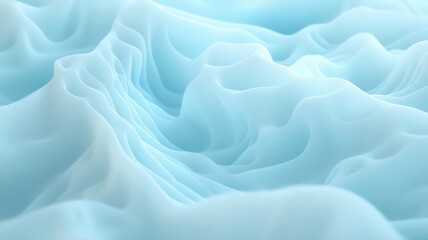 Fototapeta premium Abstract Light Blue 3D Fabric Texture with Undulating Forms