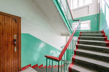 interior apartment room stairs, steps staircase inside house