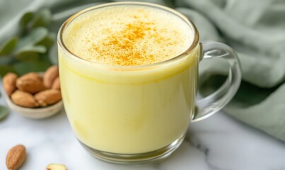 Creamy Golden Turmeric Latte with Almonds