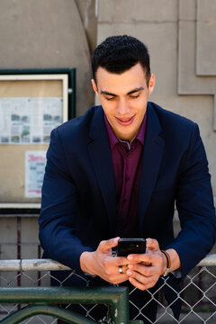 young man using mobile phone