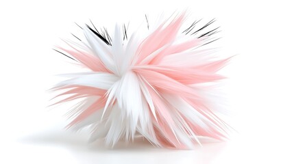 Abstract Pink and White Spiky Fur Texture Exploding Hair Style 3D Render