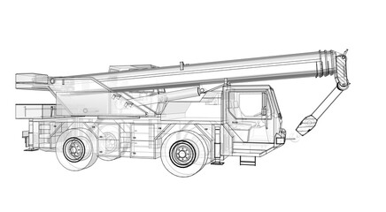  crane on wheels 3d illustration