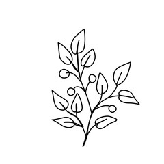 Floral branch and minimalist leaves