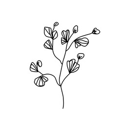 Floral branch and minimalist leaves