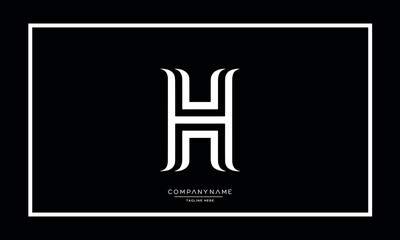 Alphabet letters H or HH logo vector icon
