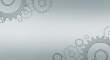 Abstract Gear Background Design: Interlocking Cogwheels on Grey Metal Texture