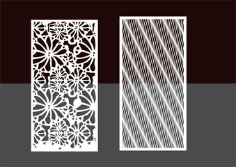 Kitchen and Hall Jali geometric CNC jaali pattern for laser cutting and interior designing vector graphics