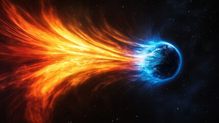 Obraz premium The Earth's magnetic field collapsing as the planet disintegrates 