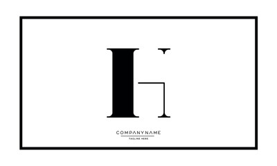 Alphabet letters H or HH logo vector icon