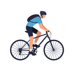 Obraz premium Person riding a bicycle in a flat style vector illustration