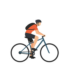 Cyclist in motion with flat design style showcasing dynamic movement vector art