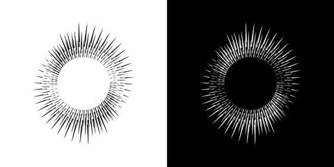 Dynamic abstract spiral sound wave rhythm lines. Circular spiral sound wave rhythm of lines. Circular futuristic abstract lines, black and white background.	