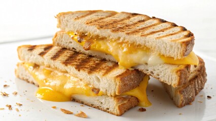 Indulgent Grilled Cheese Sandwich with Melted Cheddar and Golden Brown Toasted Bread