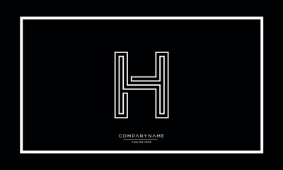 Alphabet letters H or HH logo vector icon