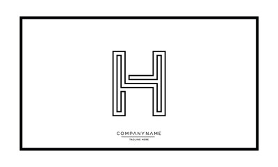 Alphabet letters H or HH logo vector icon