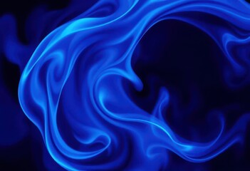 Deep blue abstract flame, swirling elegantly in a seamless loop, loop animation, elegant