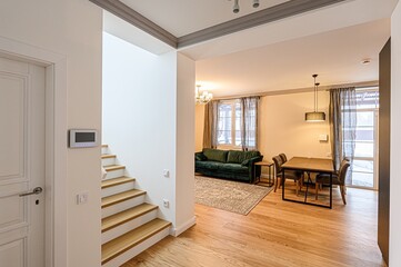 Fototapeta premium interior apartment room stairs, steps staircase inside house