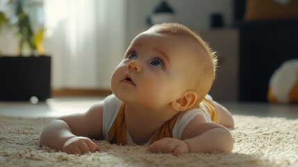 Baby Exploring Their Surroundings with Curious Expression
