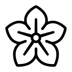 Obraz premium Simplistic line icon of a flower for nature and beauty themes