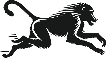 Baboon running at full speed animal vector