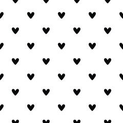 Black Heart Pattern Background, Black And White, Kawaii Style
